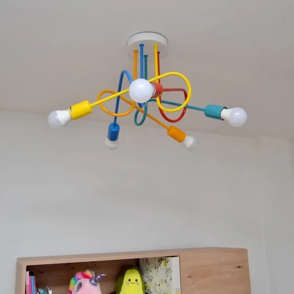 Lampadario LED da soffitto per bambini OXFORD 5xE27/15W/230V