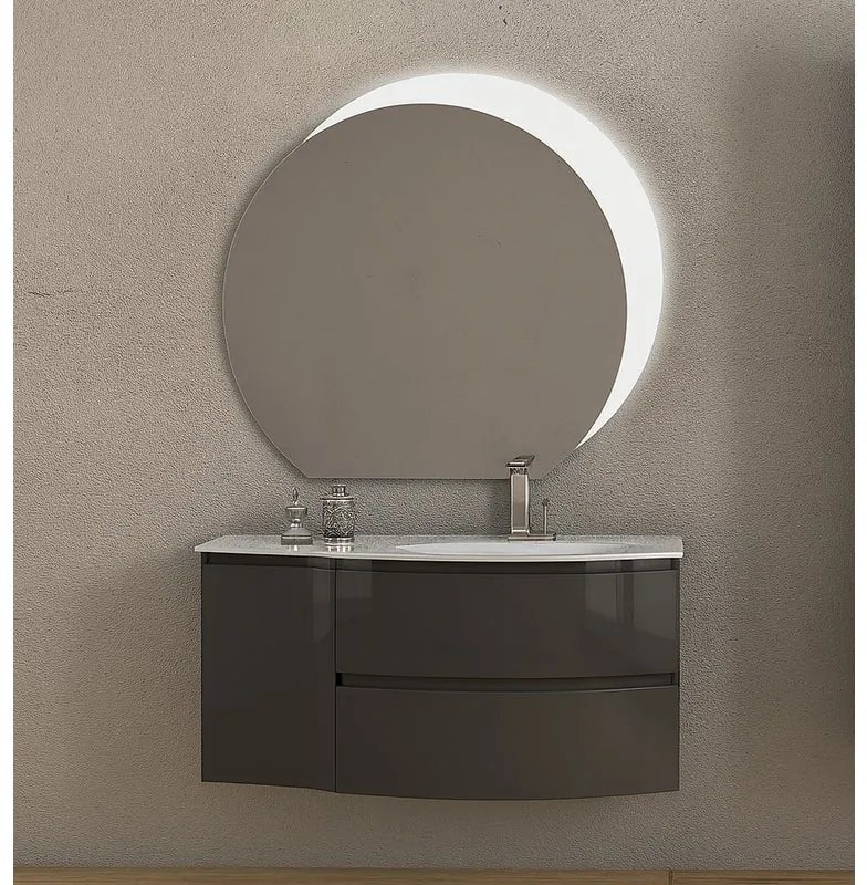 Armadietto bagno a terra Vague BADEN HAUS 1 anta P 40 x L 35 x H 55 cm grigio antracite