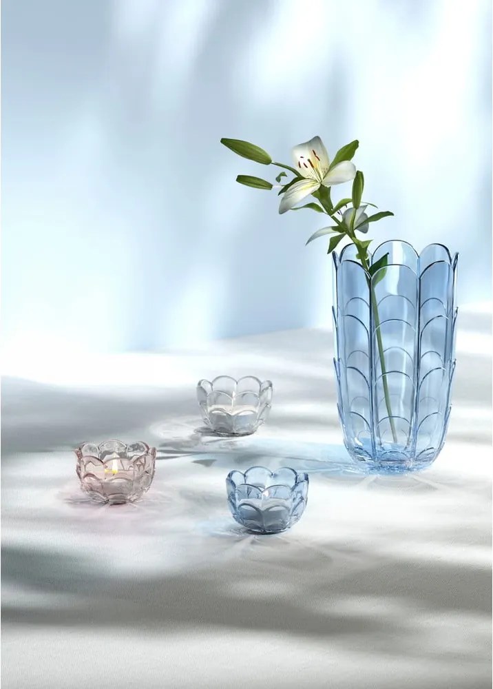 Vaso azzurro in vetro fatto a mano altezza 19 cm Lily - Holmegaard