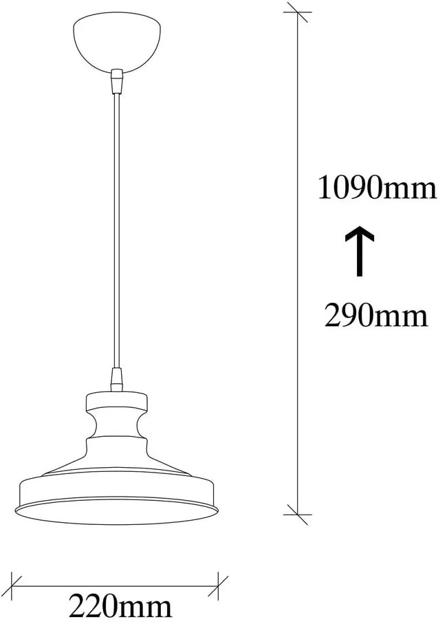 Lampadario dorato con paralume in metallo ø 22 cm Berceste – Opviq lights
