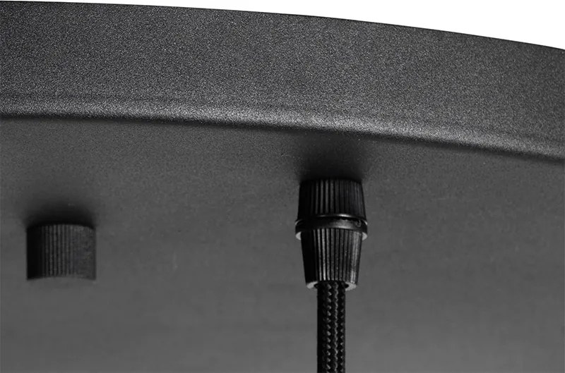 Lampada a sospensione smart nera con vetro oro 7 luci incluse 7 Wifi A60 - Pallon