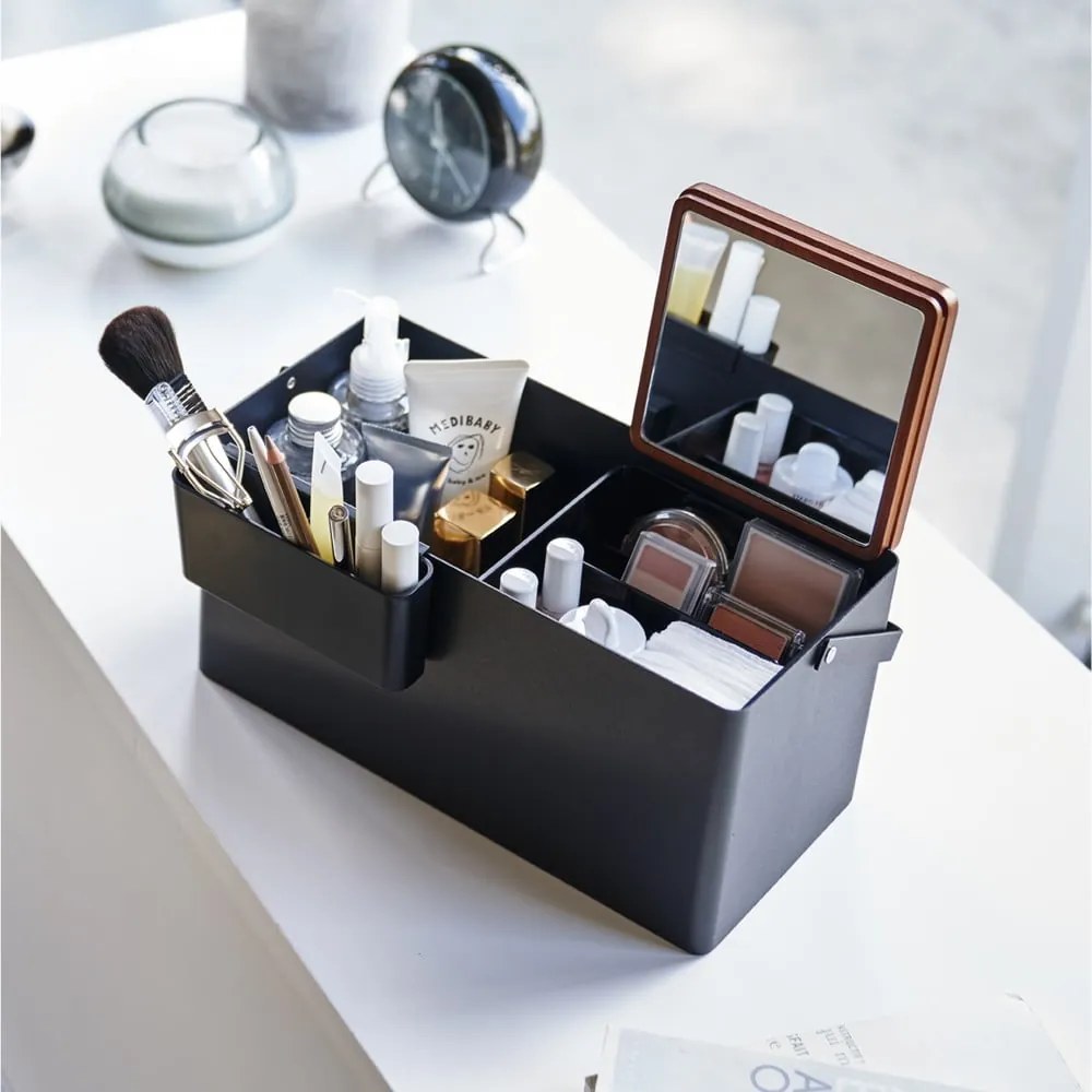 Organizer da bagno in metallo nero per cosmetici - YAMAZAKI