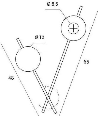 Mikado parete/soffitto 2 luci vetro cosmo