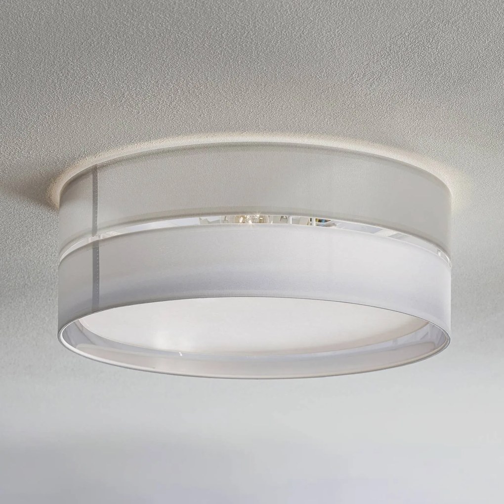 TK Lighting Plafoniera Hilton, bianco/argento, Ø 45 cm
