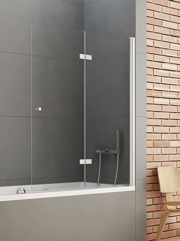 New Trendy New Soleo parete vasca 120 cm 2 ante cromo lucida/vetro trasparente P-0031
