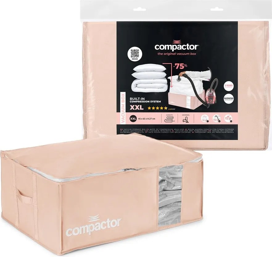 Organizer per vestiti sottovuoto in plastica 65x45x27 cm Pink Edition – Compactor