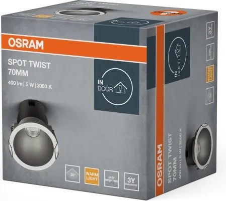 Osram - Faretto da incasso SPOT TWIST LED/5W/230V Ø 7 cm bianco/argento