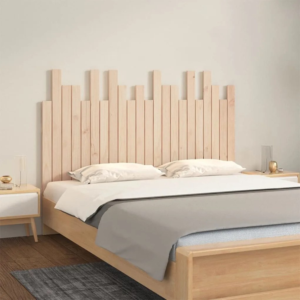 Testiera Da Parete 140x3x80 Cm İn Legno Massello Di Pino /