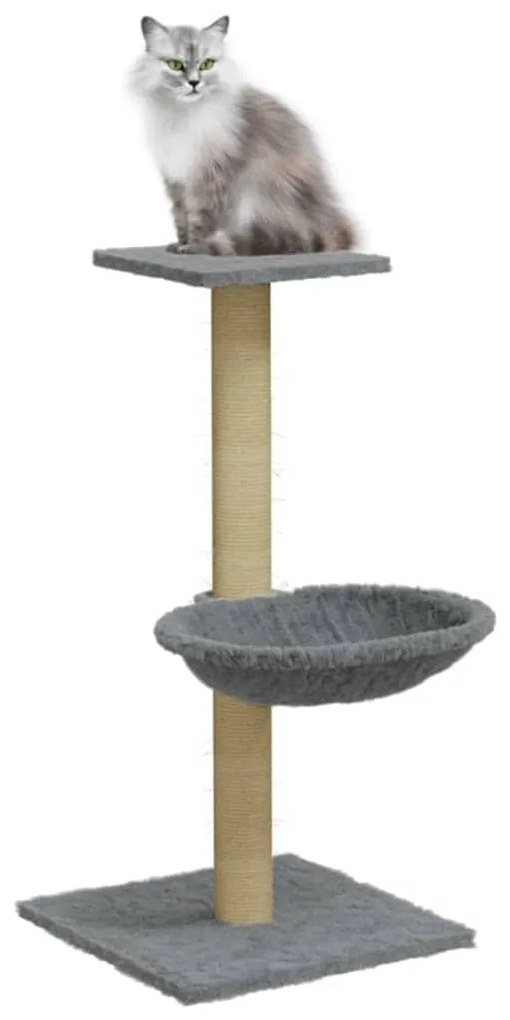Albero per gatti con palo tiragraffi sisal grigio chiaro 74 cm