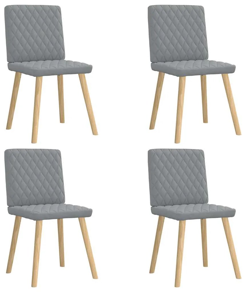 Sedie Da Pranzo 4 Pz Grigio Chiaro İn Tessuto /
