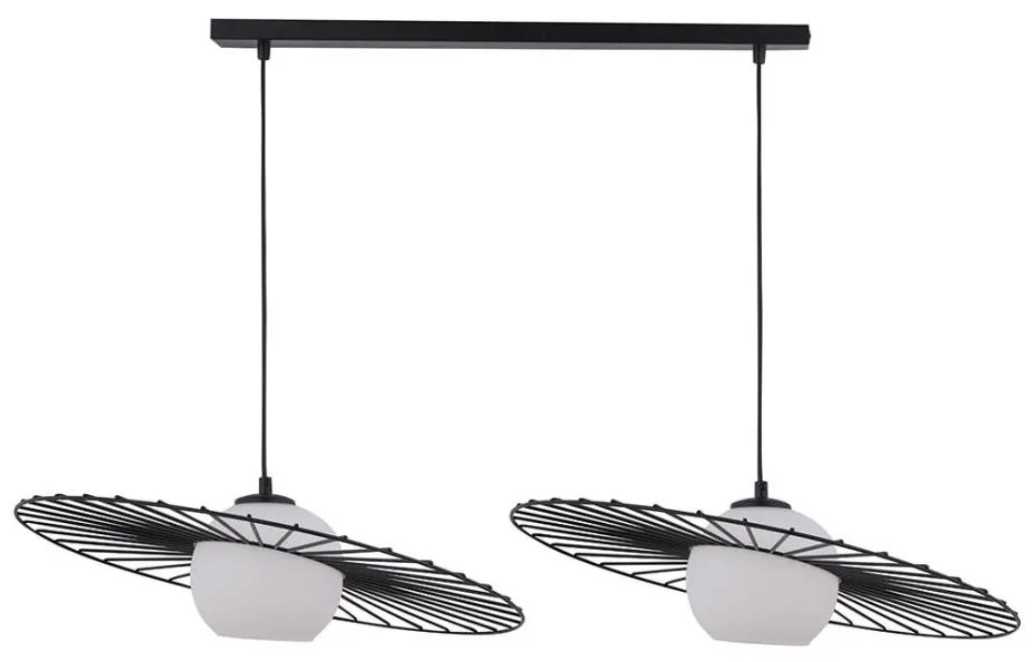 Lampadario su filo SOL 2xE27/60W/230V nero