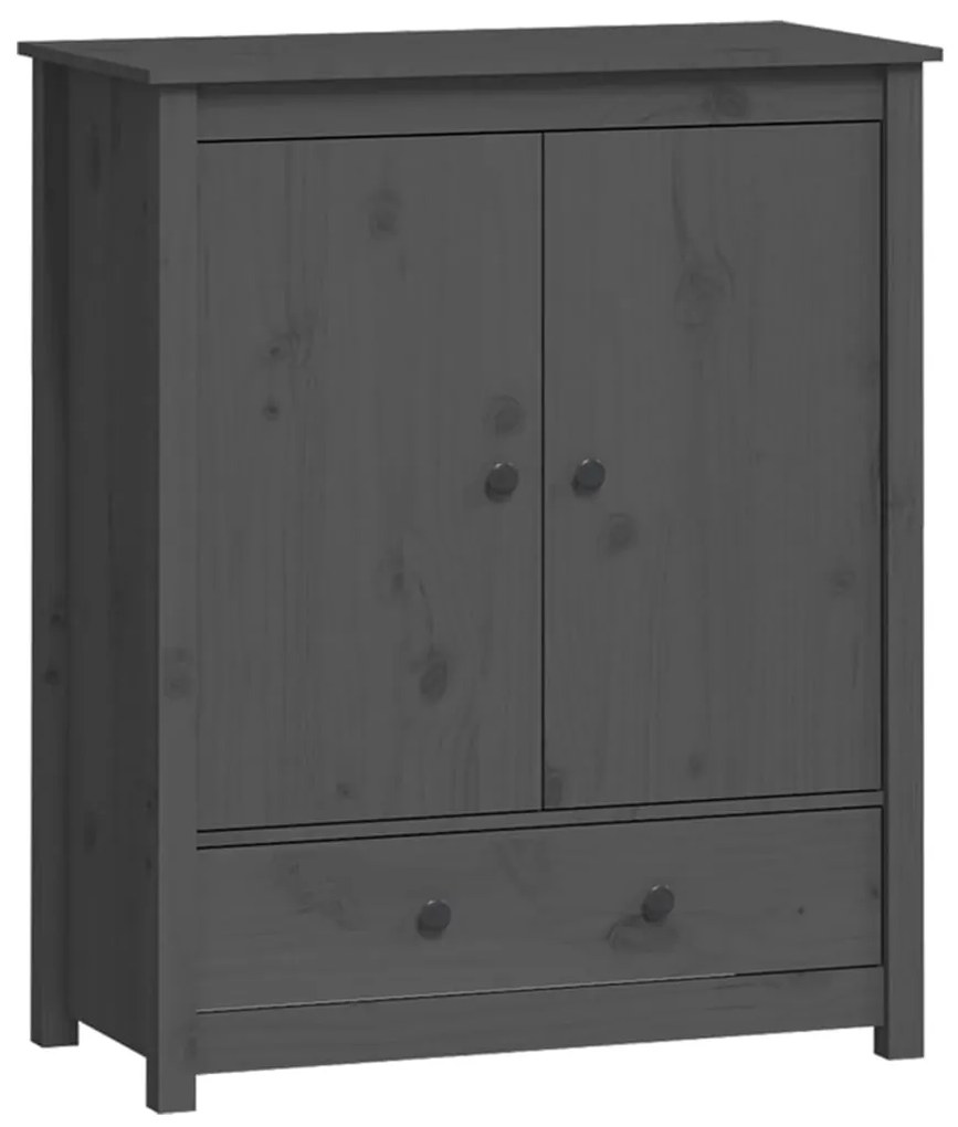 Credenza grigia 83x41,5x100 cm in legno massello di pino