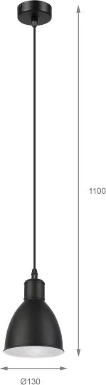 Brilagi - Lampadario LED su cavo RIDDY 1xE27/60W/230V nero