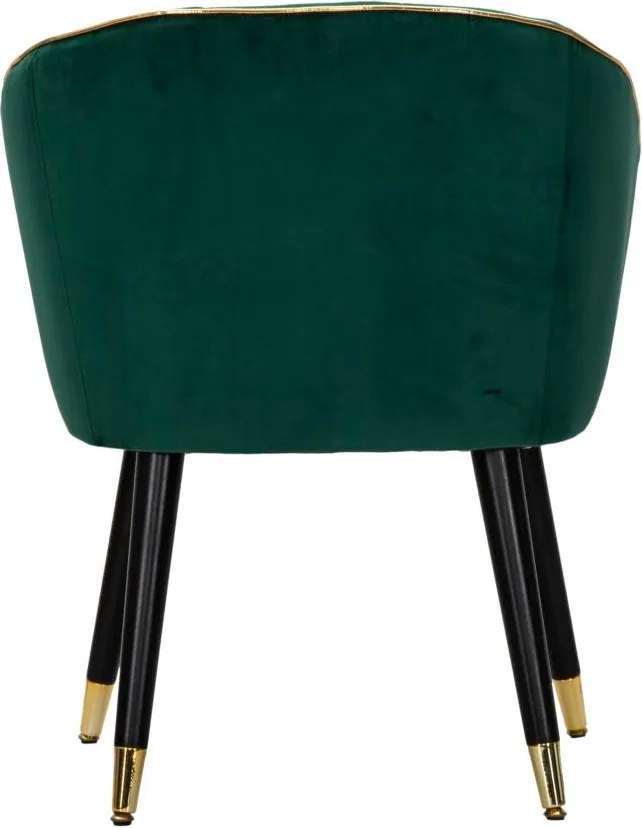 Poltrona Paris 62x58x78 cm in Legno Spugna Metallo e Poliestere Verde e Oro...