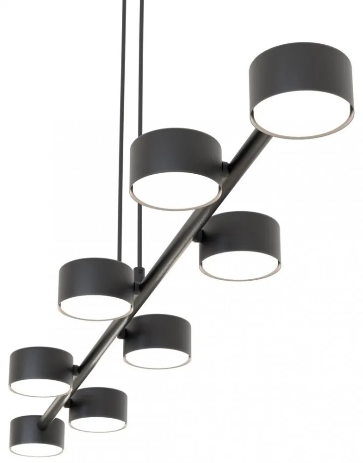 Lampadario a sospensione MEGARA 8 Nero 8xGX53 Colore del corpo Nero