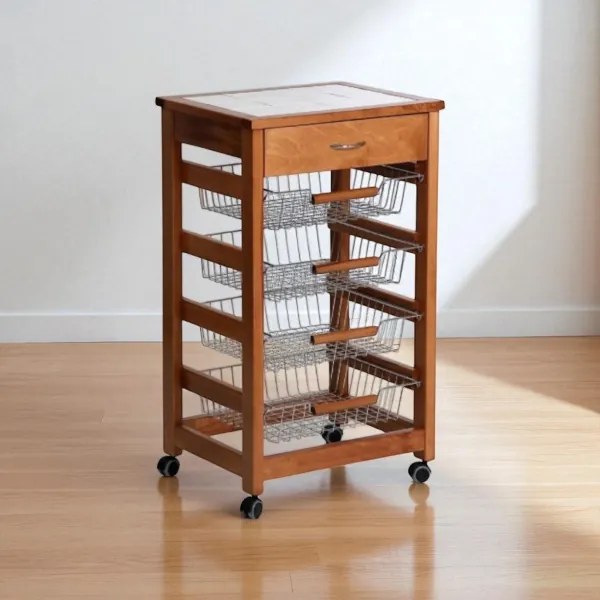 Carrello VESUVIO portafrutta senza base ROVERE