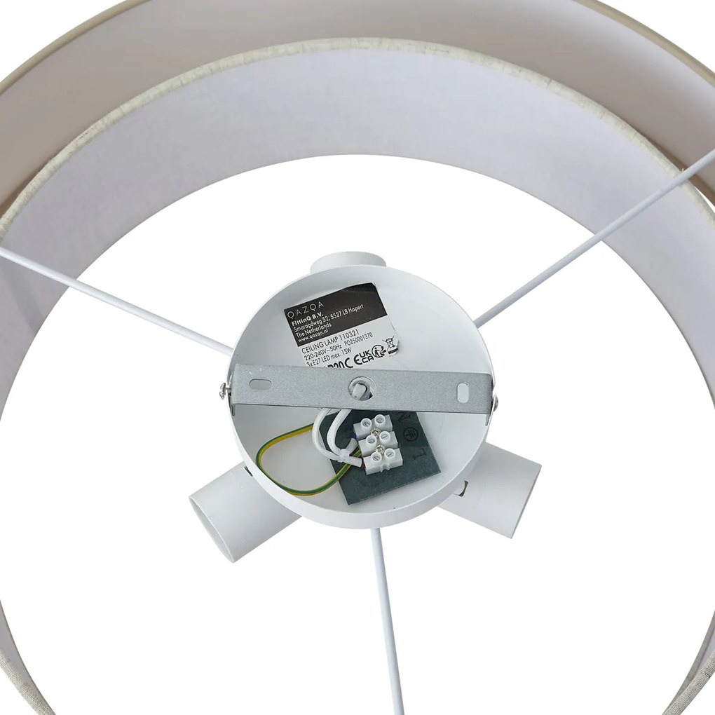 Plafoniera moderna beige 50cm 3 luci - Drum Duo