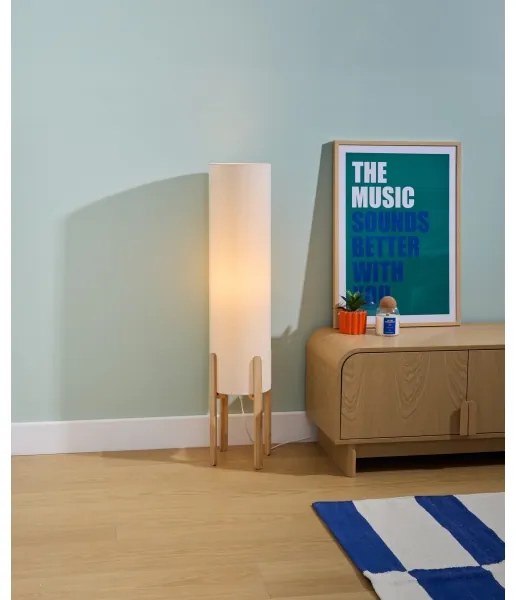 Atmosphera - Lampada da terra KEYAH 1xE27/25W/230V in legno di hevea