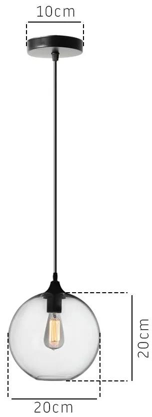 Lampada DA Soffitto Pensile Di Vetro APP311-1CP Loft