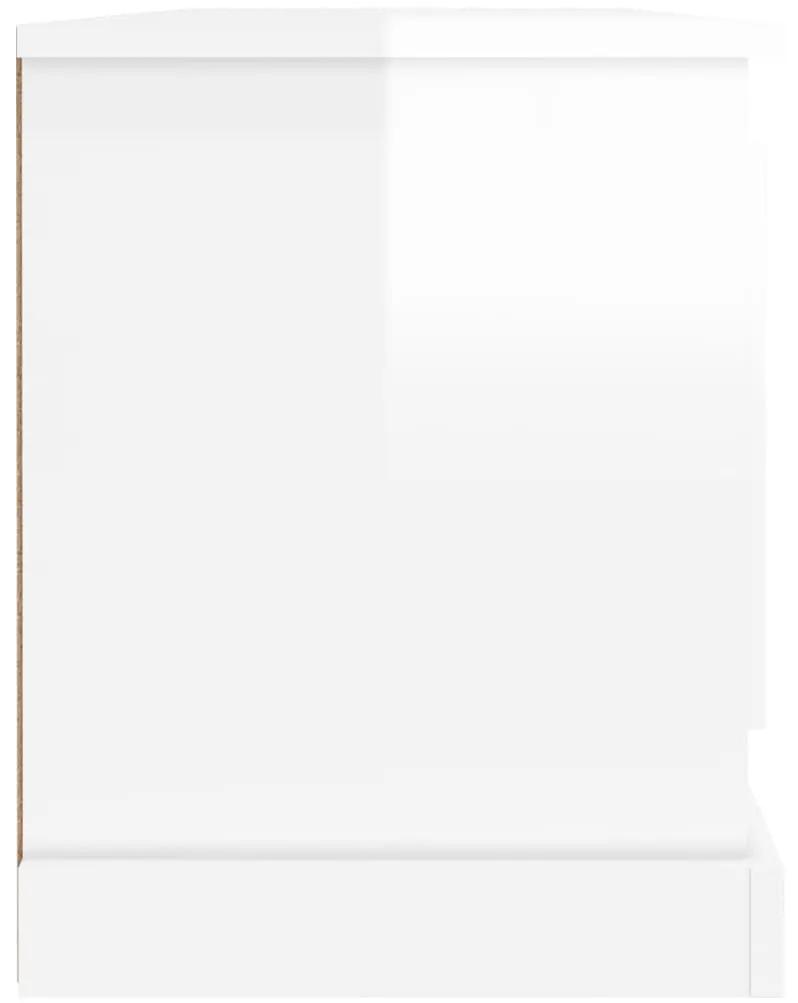 Mobile Porta TV Bianco Lucido 100x35,5x45 cm Legno Multistrato