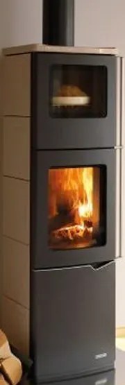 Stufa A Legna Con Forno ad aria 8kw rivestimento Ceramica Caffellatte Palazzetti Eva S 805300480