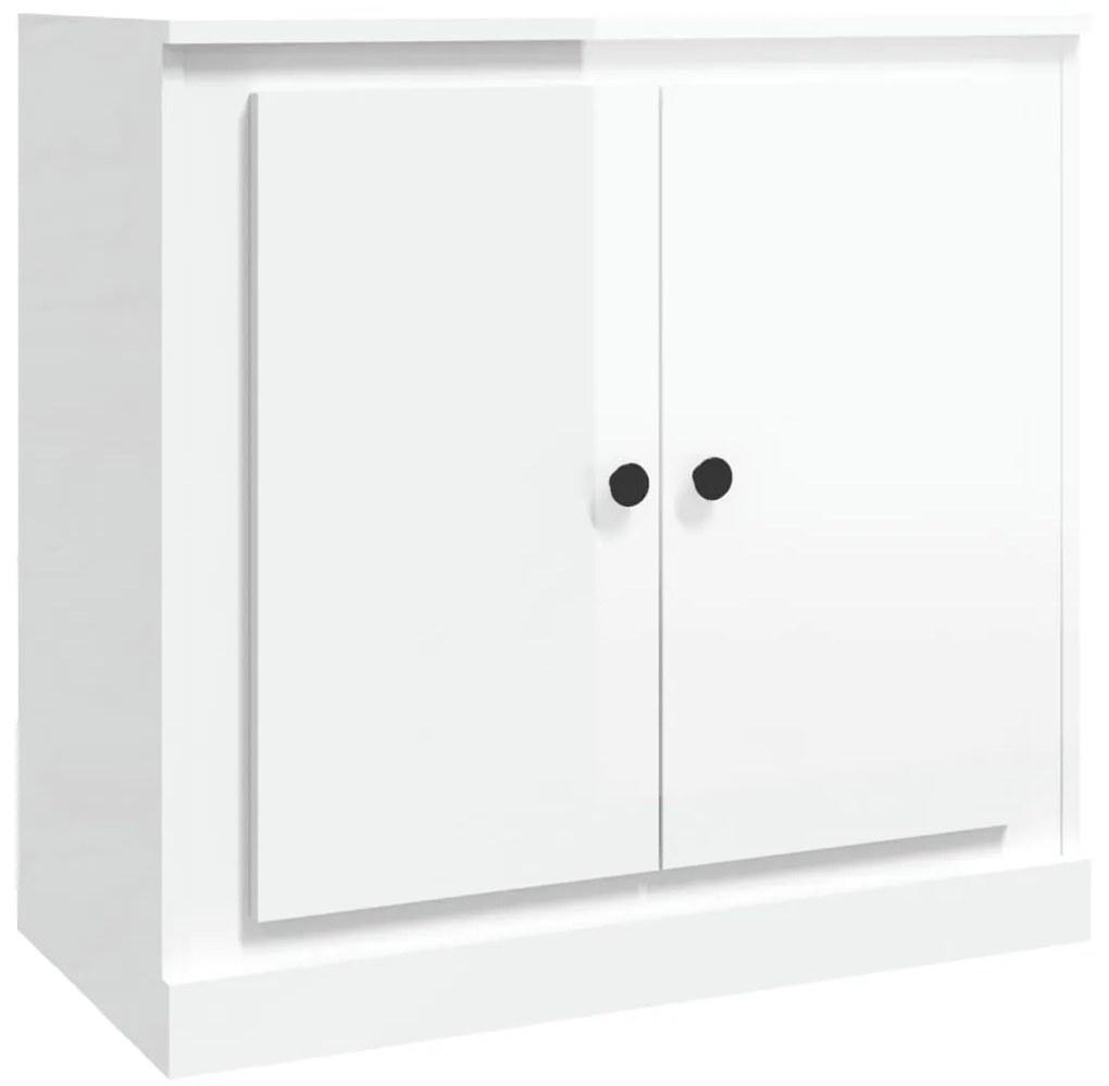 Credenza bianco lucido 70x35,5x67,5 cm in legno multistrato