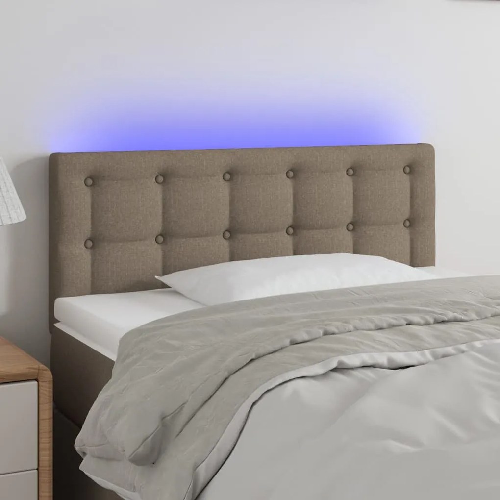 Testiera A Led Tortora 80x5x78/88 Cm İn Tessuto /