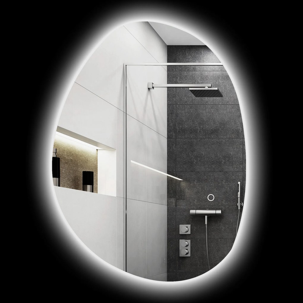 Specchio da Bagno con Luce LED Regolabile 70x5x50 cm in Vetro Temperato...