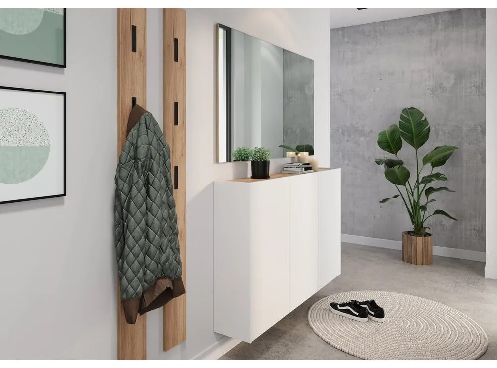 Armadietto bianco con effetto rovere da appendere 138x87x25 cm Libbiano – Germania