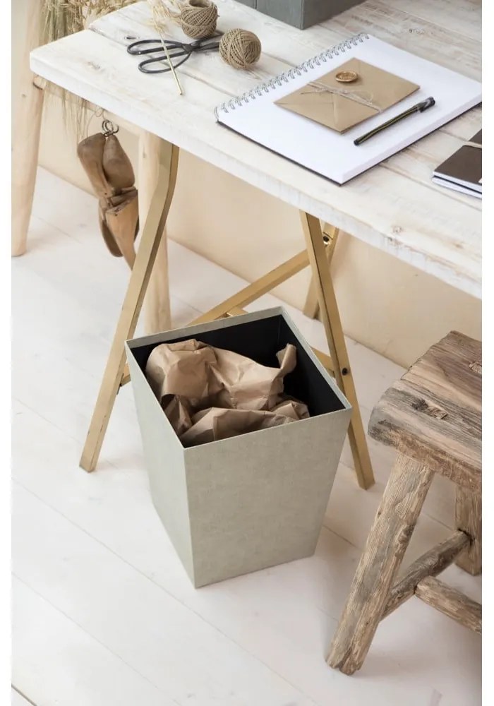 Cestino per la spazzatura beige Sofia Canvas Paper Laminate – Bigso