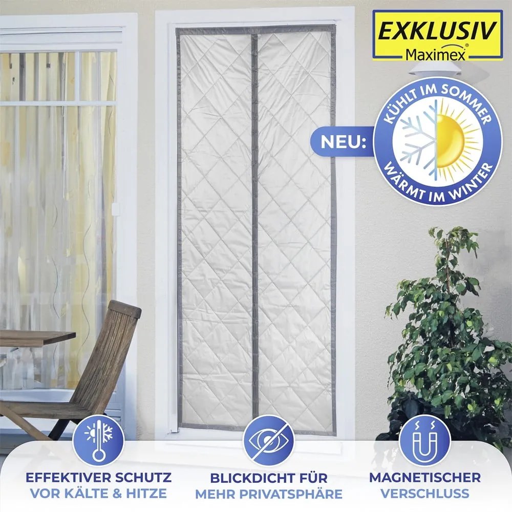 Tenda termica per porte in grigio-argento 90x200 cm - Maximex