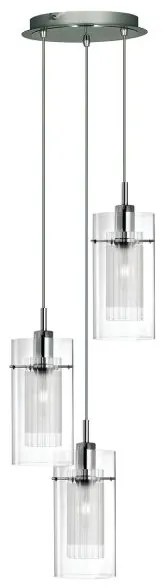 Duo i 3lt multi-drop pendant - metallo cromato e doppio vetro