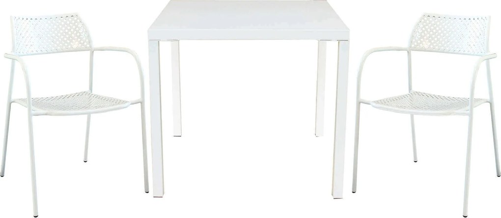 INDEX - set tavolo in metallo cm 80 x 80 x 73h con 2 poltrone Aviim