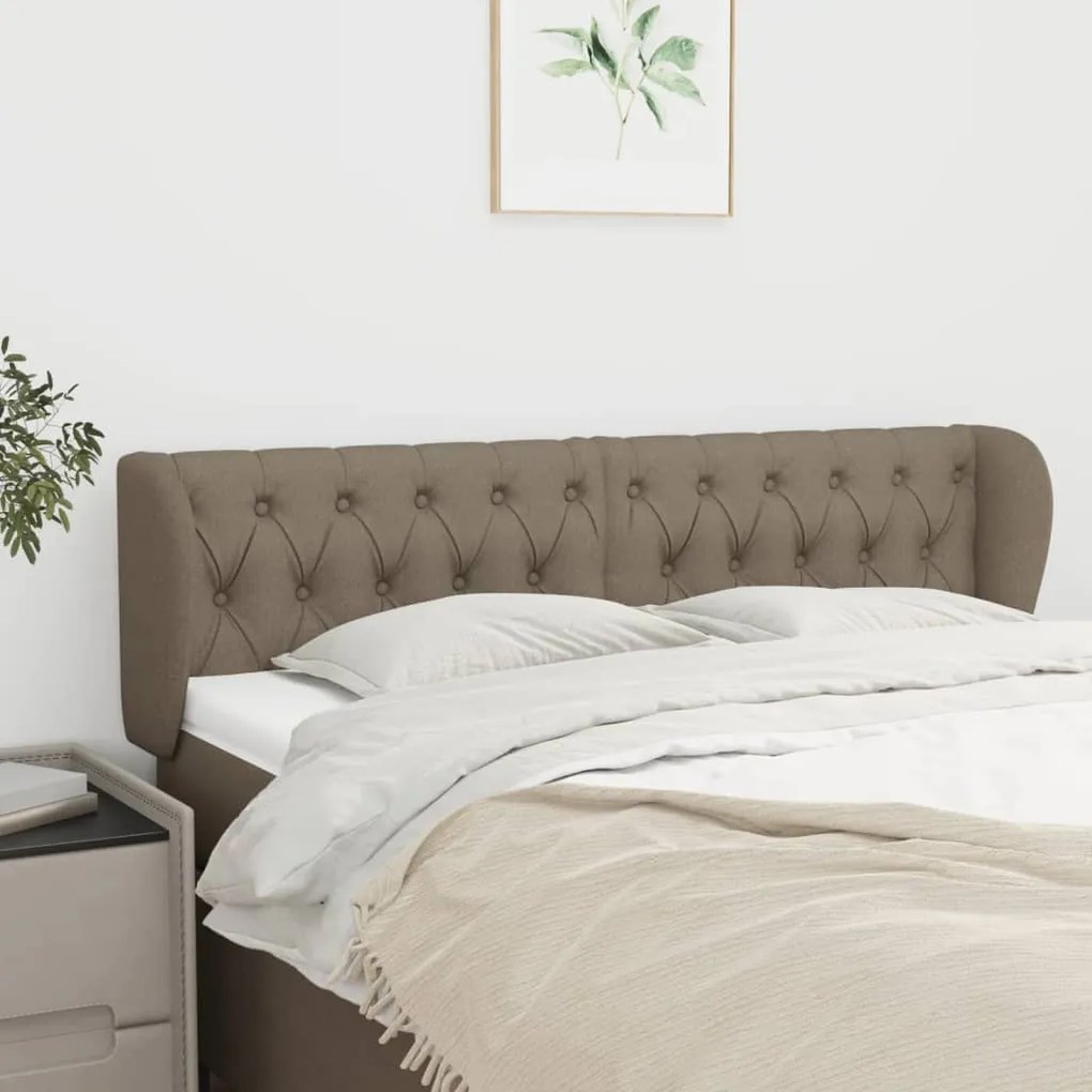 Testiera Ad Orecchio Tortora 163x23x78/88 Cm İn Tessuto /