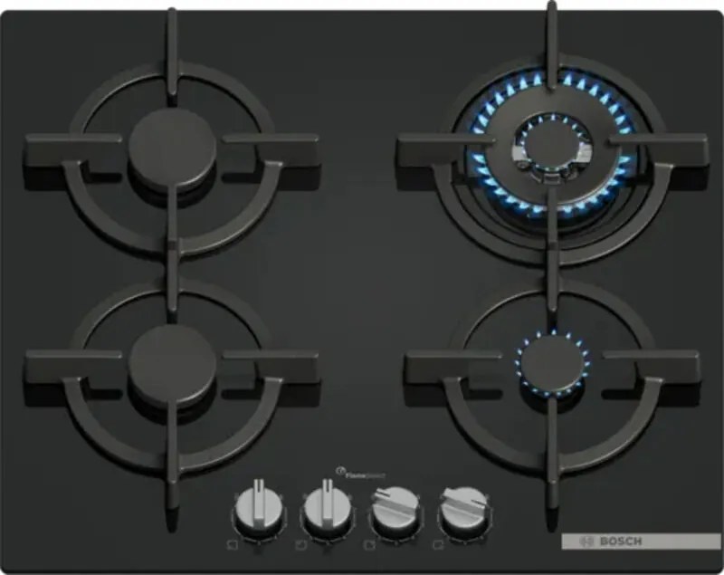 Bosch Serie 6 PPH6A6I10 piano cottura Nero Da incasso 59 cm Gas 4 Fornello (i)