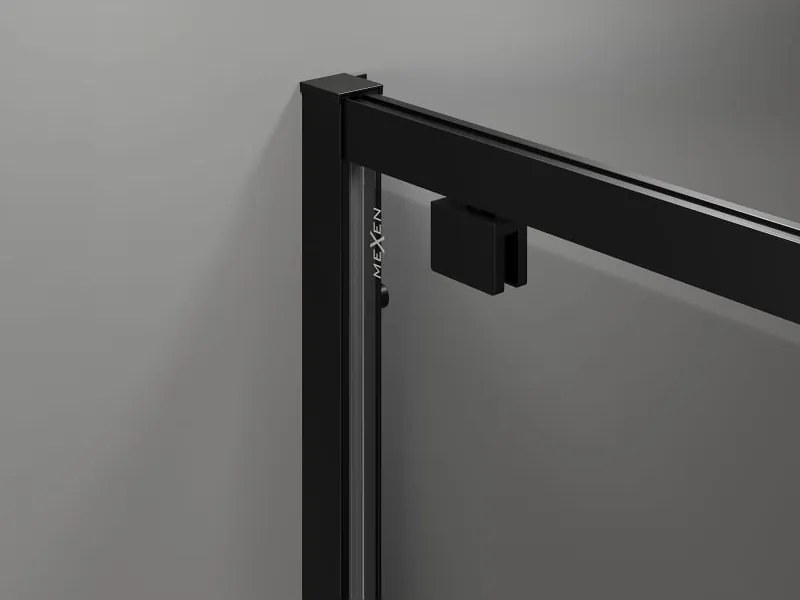 Mexen Exo-BR cabina doccia a battente 90 x 90 cm, trasparente, nera - 8181-090-090-70-00