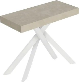 Consolle allungabile Libo Small - Cashmere gambe bianche 90x40/196 cm