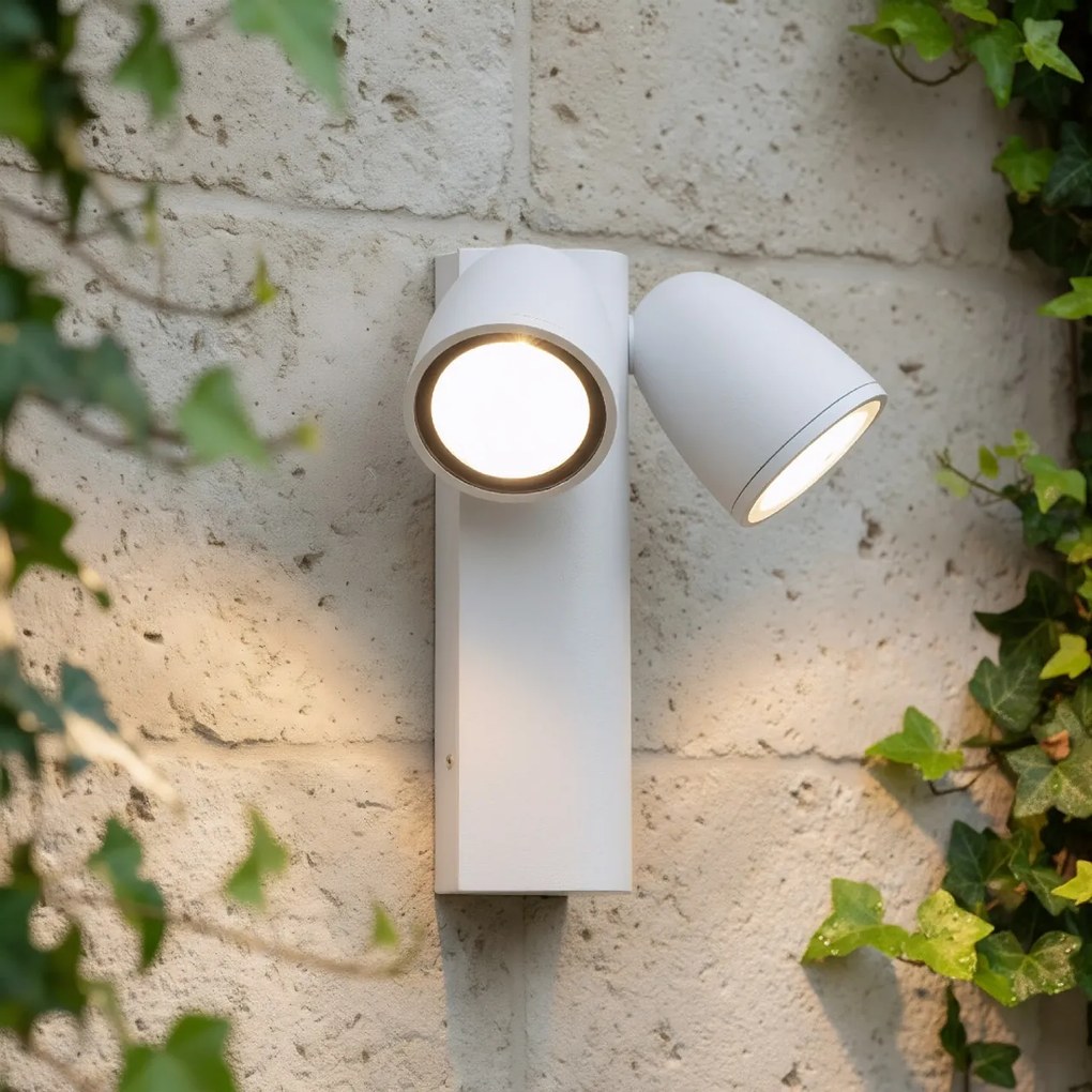 Applique da Esterno Orientabile IP65 2xGU10 serie AXIS - Bianca