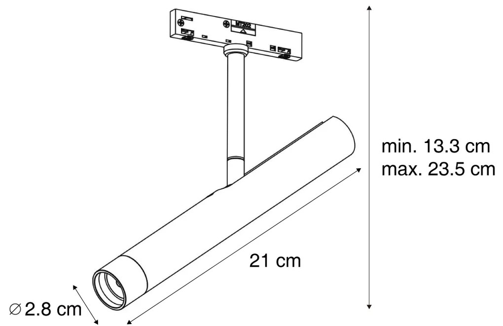 Faretto bianco moderno per sistema a binario monofase - Slimline Avery