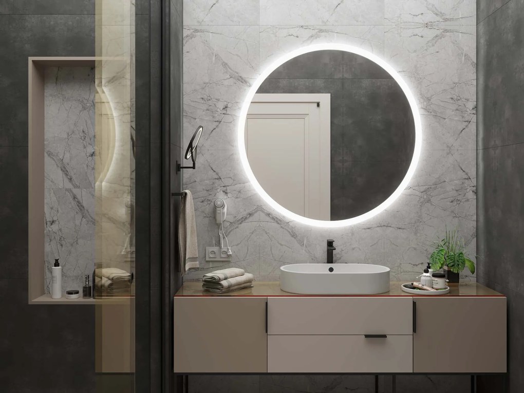 Specchio rotondo con illuminazione LED C1