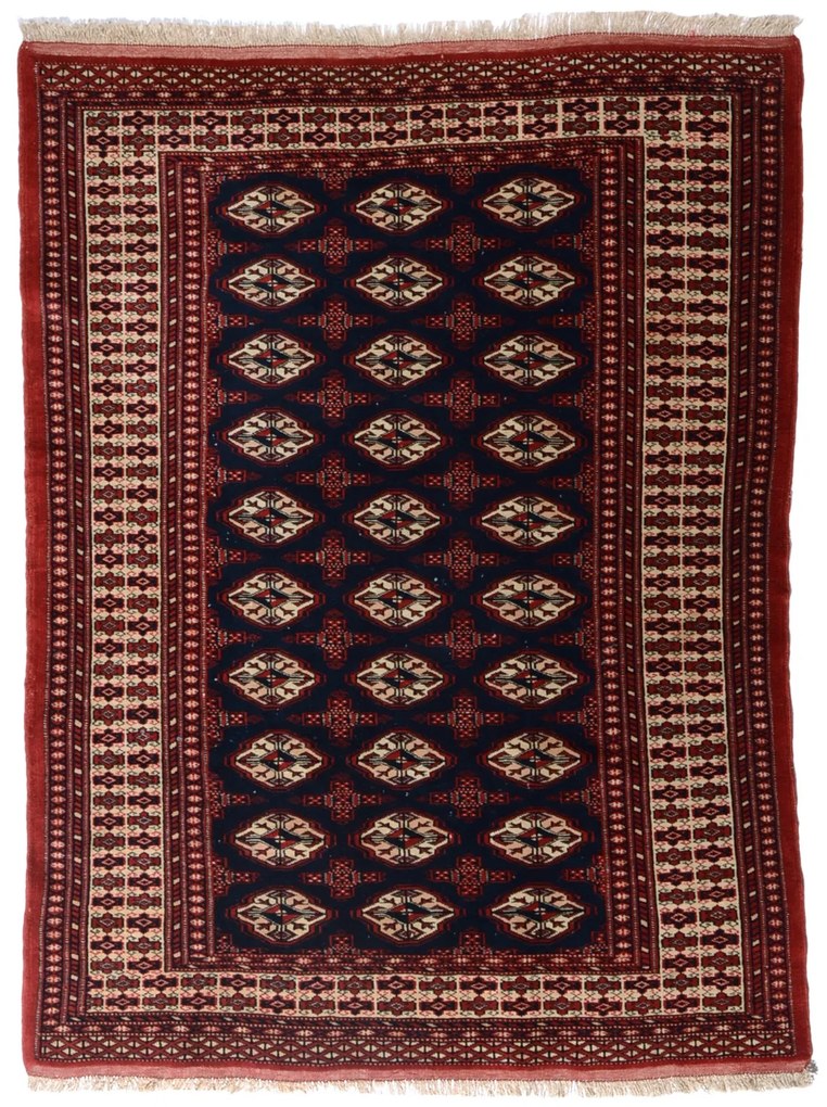 Turkmen Tappeto persiano 140x190 Blu (Iran) Annodato A Mano