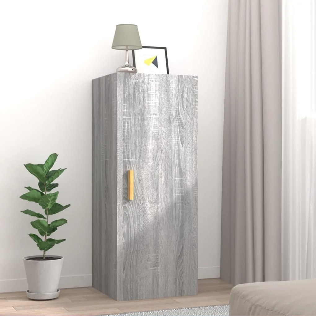 Armadietto A Muro Grigio Sonoma 34,5x34x90 Cm Legno Multistrato /