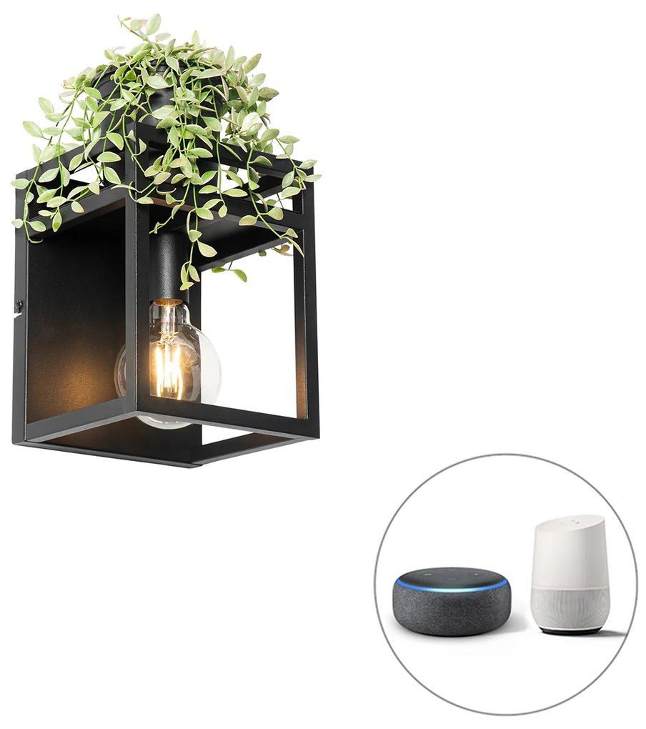 Lampada da parete intelligente nera con mensola inclusa Wifi G95 - Cage Rack