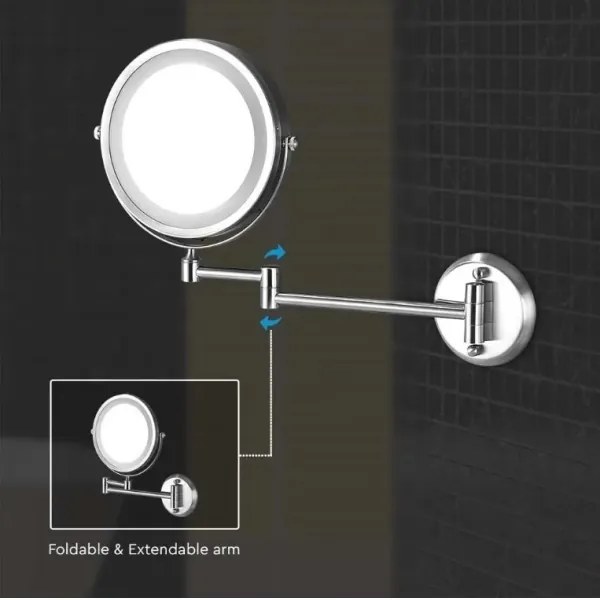 LED Specchio cosmetico da parete LED/3W/6V 4xAA IP44