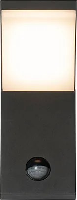Lampada da parete per esterni antracite con LED IP54 con sensore di movimento - Litt