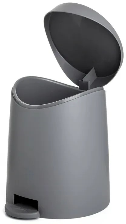 Pattumiera da bagno con pedale 3lt grigia opaca in plastica