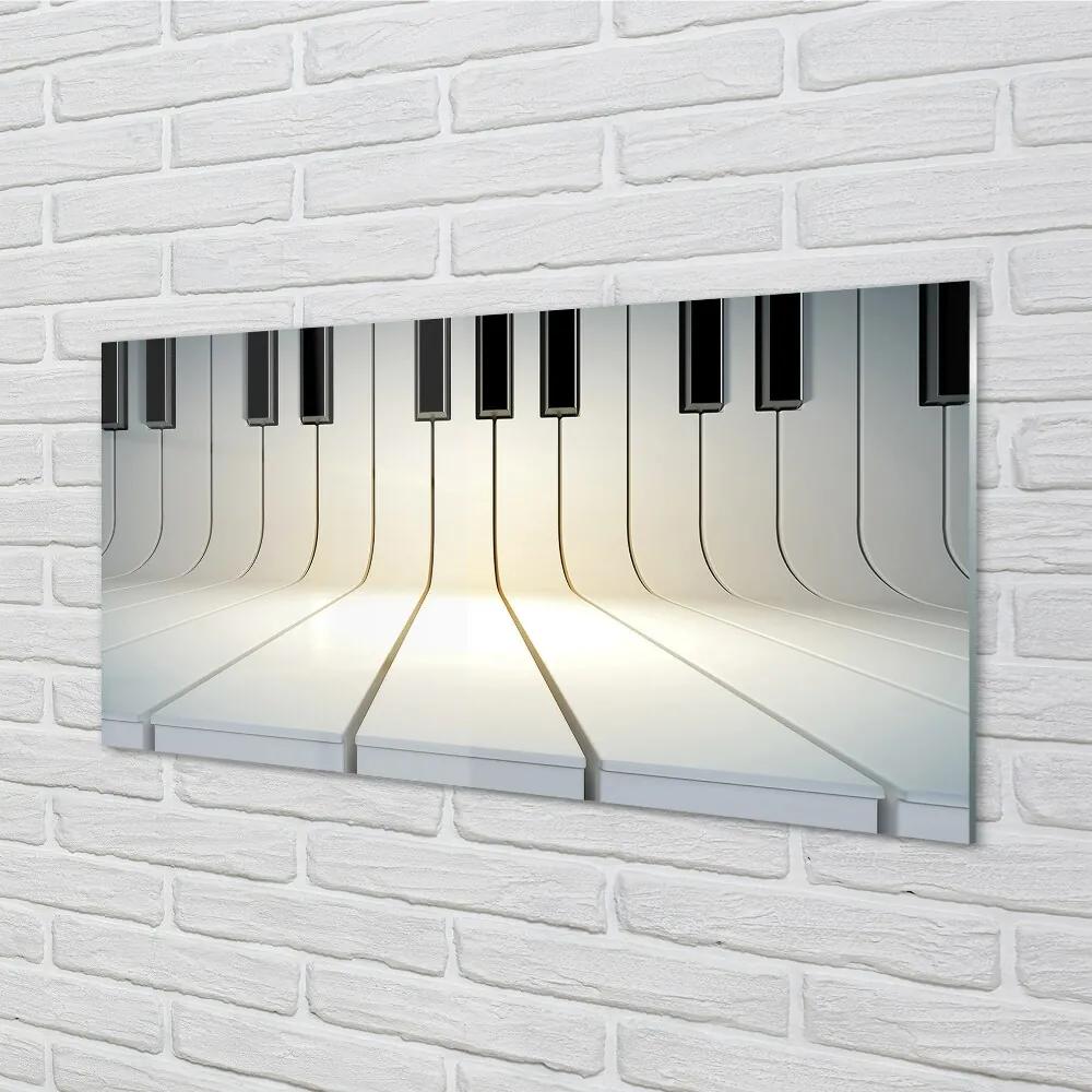 Quadro in vetro Tasti del pianoforte 100x50 cm