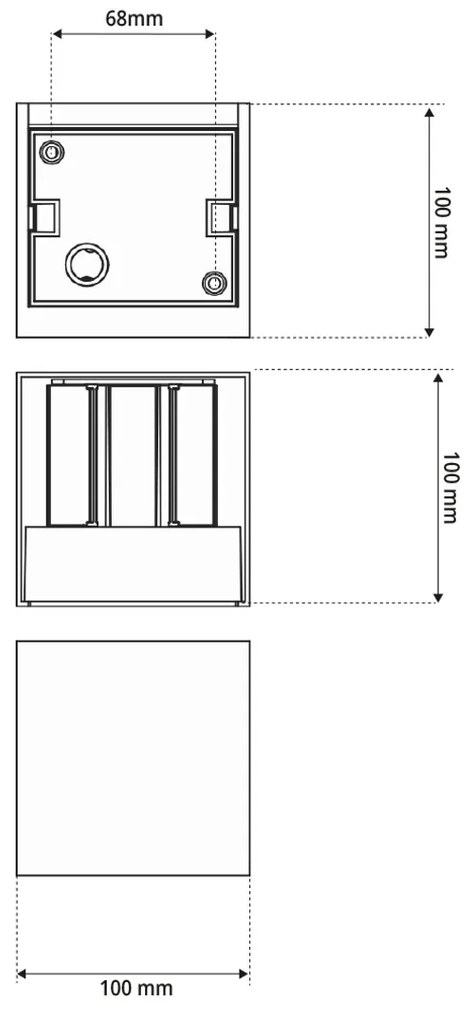 Applique LED Cubo 12W Bidirezionale Nera IP65 CCT OSRAM Chip LED Colore Nero
