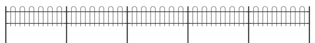 Recinzione Da Giardino Punta Tonda 8,5x0,6 M Acciaio Nera /