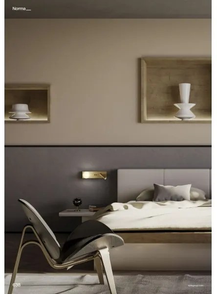 Redo 01-4661 - Lampada da parete LED NORMA LED/5W/230V + LED/3W CRI 90 USB dorata